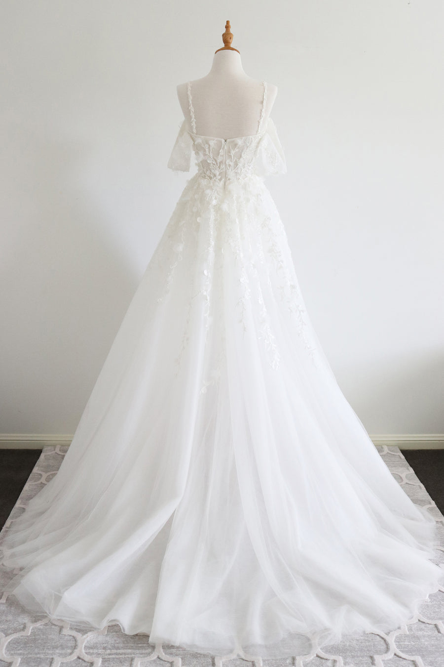 Sylvie A-line wedding dress with removable sleeves