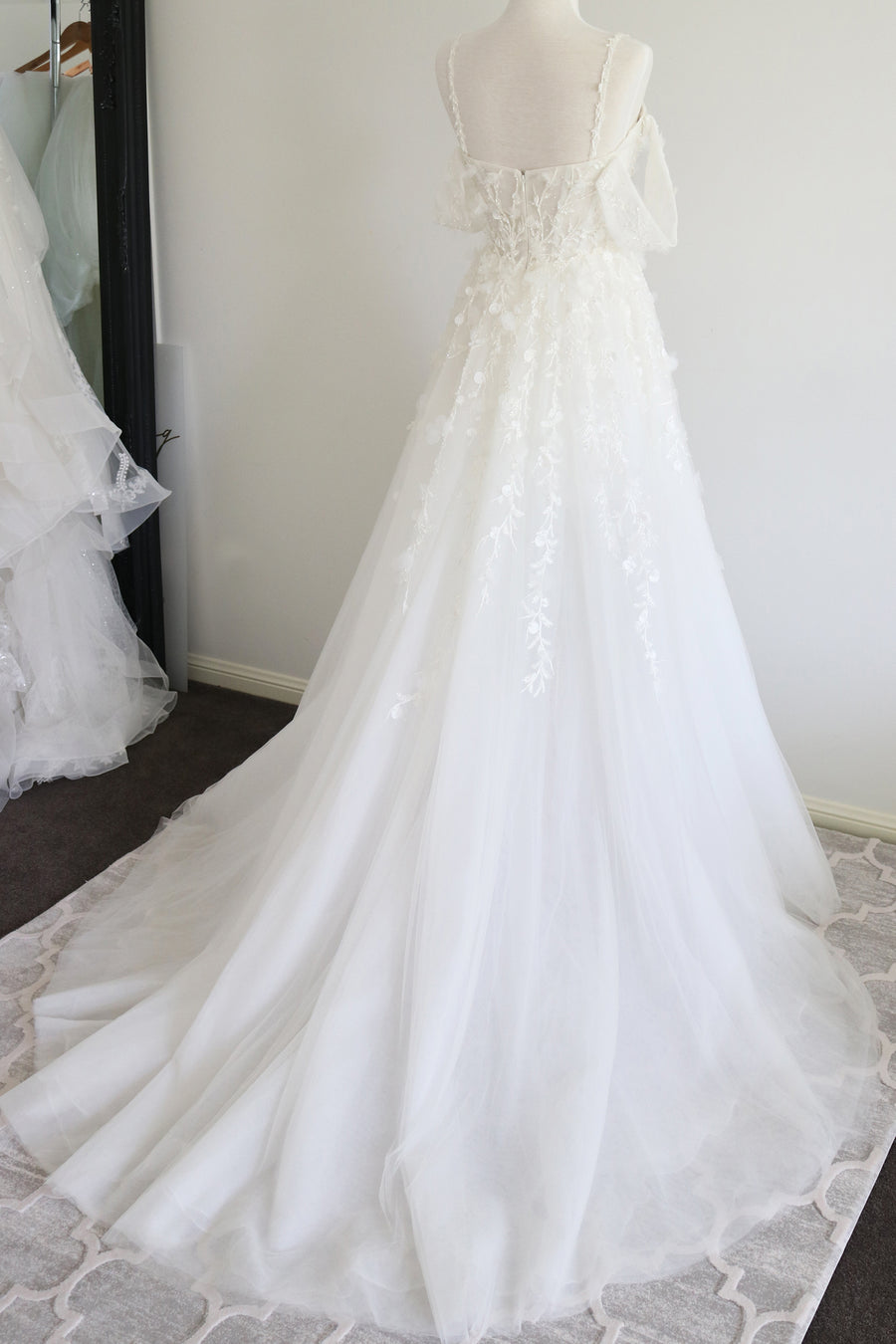Sylvie A-line wedding dress with removable sleeves